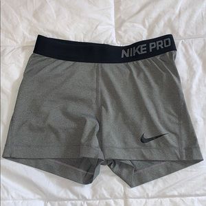 NIKE PRO GREY SPANDEX SHORTS ☁️